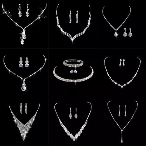 Beauty CYGlobal ™- Duo Necklace & Earrings CRYSTAL
