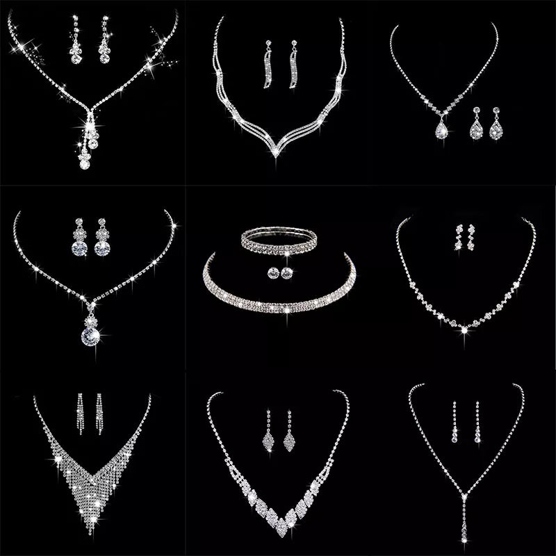 Beauty CYGlobal ™- Duo Necklace & Earrings CRYSTAL
