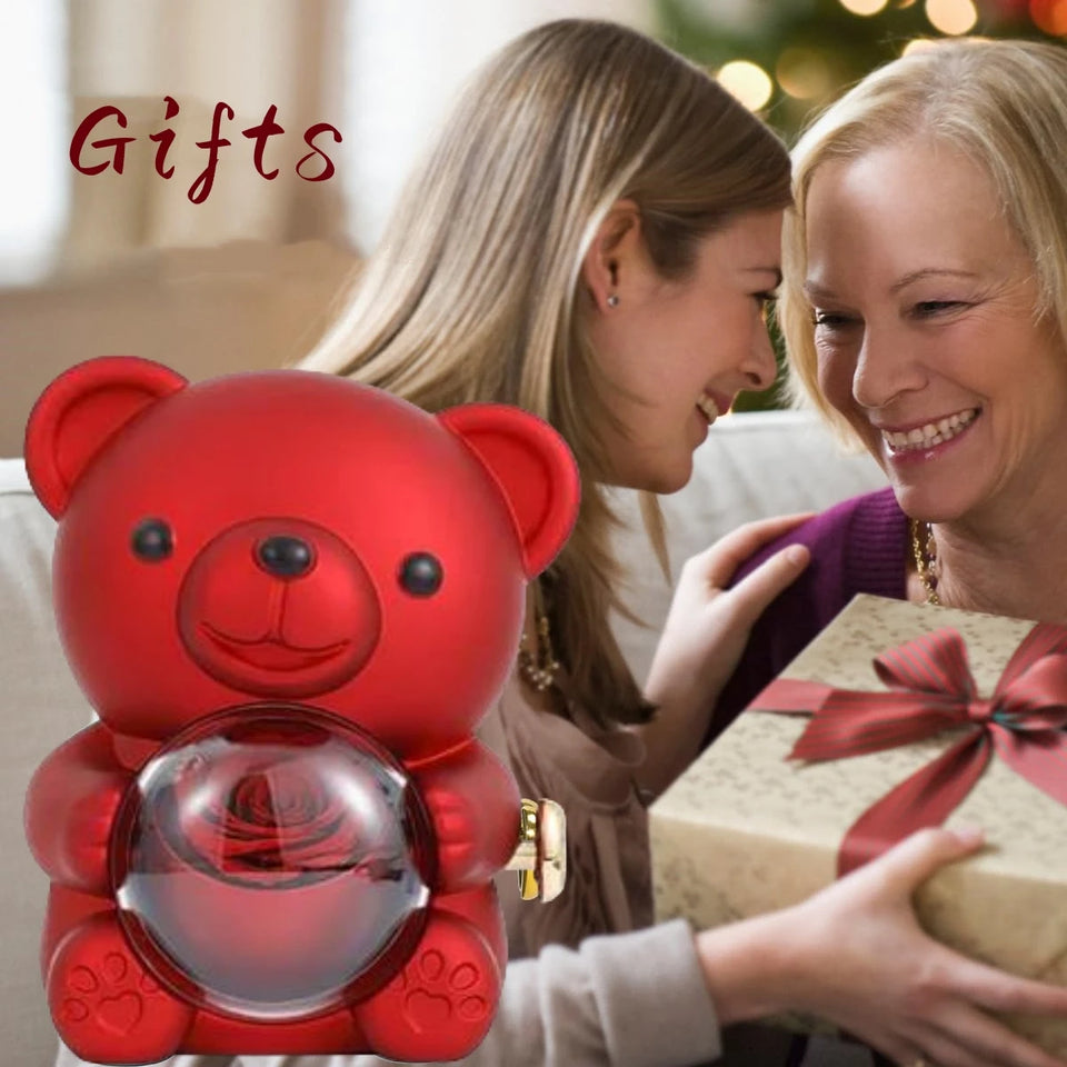 Eternal Rose -CYGlobal ™ -Bear  Box Necklace with message