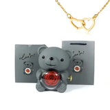 Eternal Rose -CYGlobal ™ -Bear  Box Necklace with message