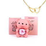 Eternal Rose -CYGlobal ™ -Bear  Box Necklace with message