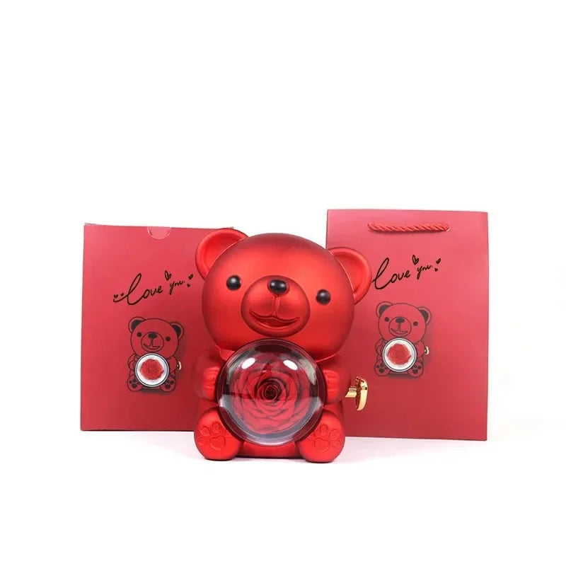 Eternal Rose -CYGlobal ™ -Bear  Box Necklace with message