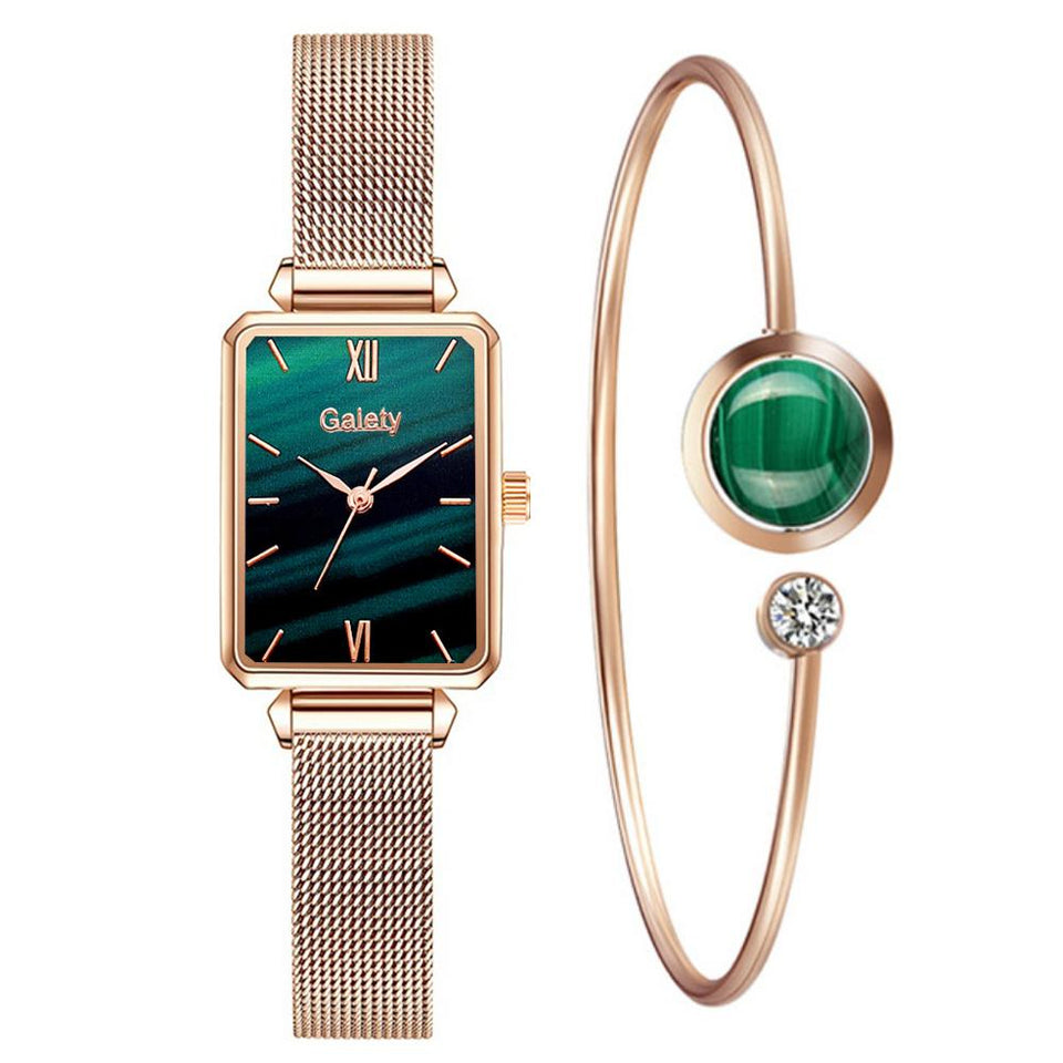 DUO QUARTZ WATCH & BRACELET  GOLDEN DIAMOND